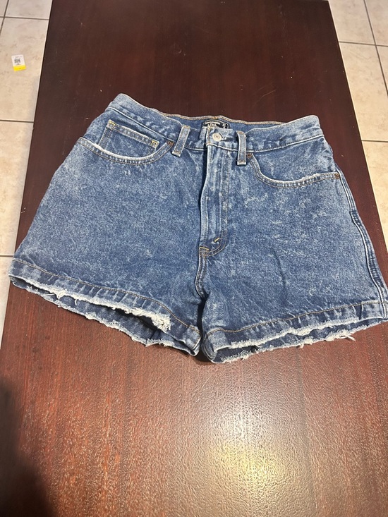Abercrombie & Fitch Pants - Abercrombie & Fitch Acid-Wash Denim Shorts - Blue